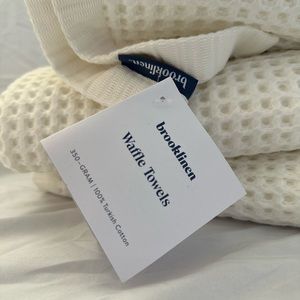 Brooklinen Waffle Bath Sheets in Cream